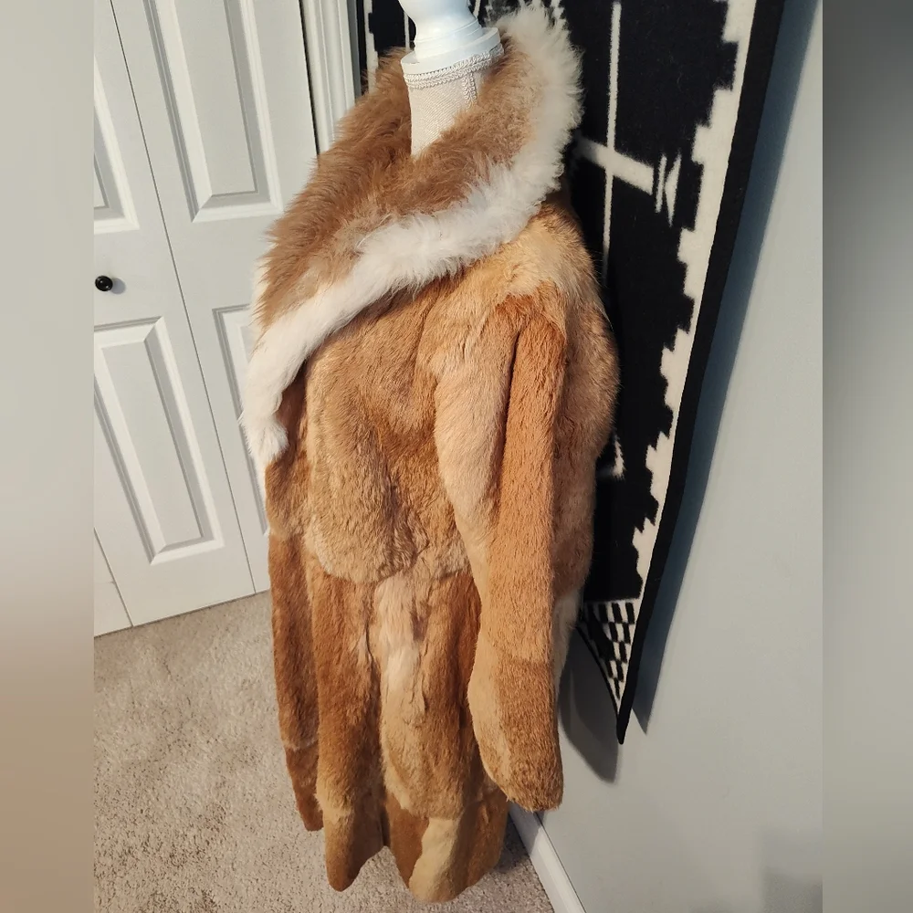 Vintage GUC Jacques St. Laurent Authentic Calf Length Fur Trench Overcoat, Small - Picture 5 of 15